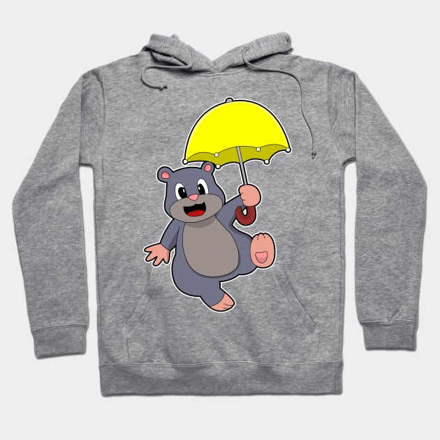 Mole with Umbrella Hoodie by Markus Schnabel